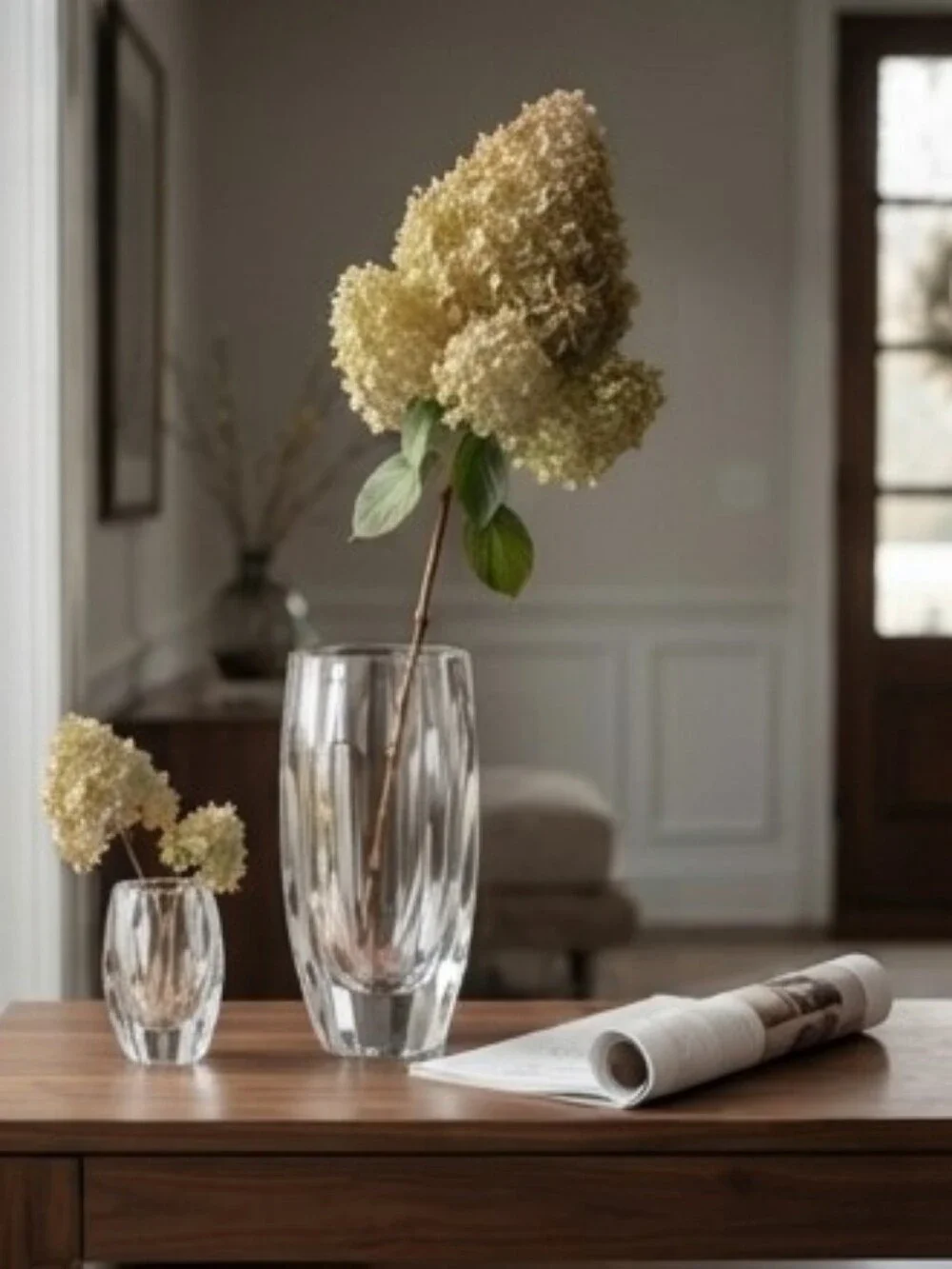 Set of 3 Natural Dried Limelight Hydrangea Stems | Luxury Floral